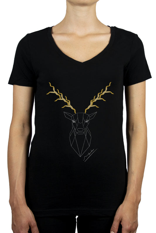 Women's V-neck T-Shirt | My Tee Inspiration | Antlers