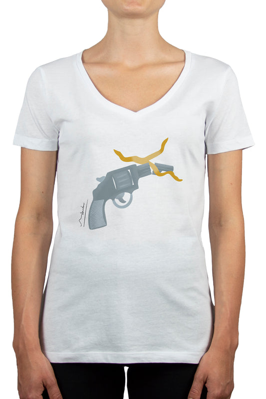 Women's V-neck T-Shirt | My Tee Inspiration | No Weapons